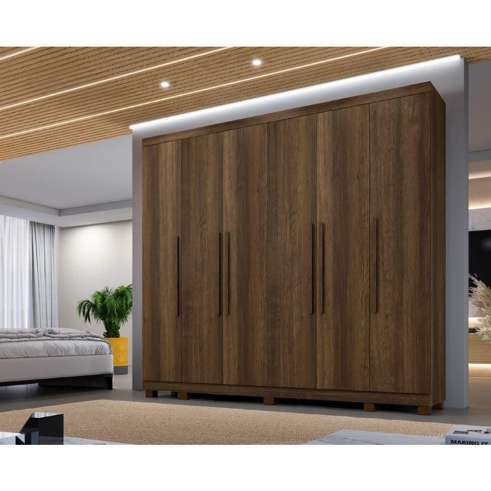 Guarda Roupa Casal 6 Portas E 6 Gavetas Atlanta Benetil Cor:imbuia