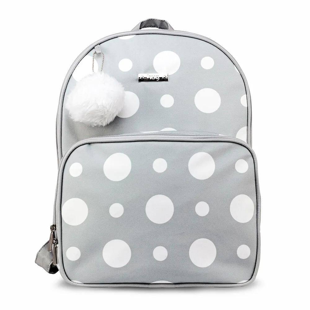Mochila Maternidade Hug Pompom Cinza B8900