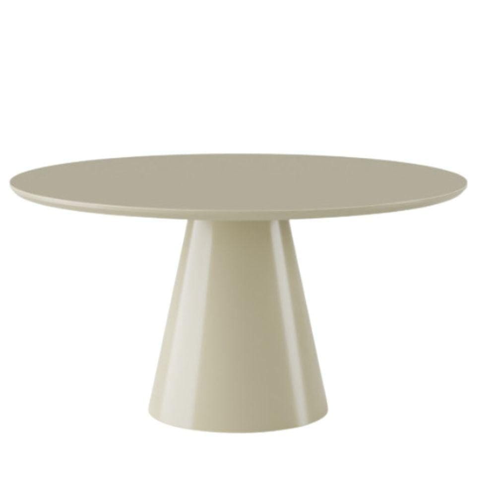 Mesa De Jantar Cone Redonda 130 Cm Laca Off White