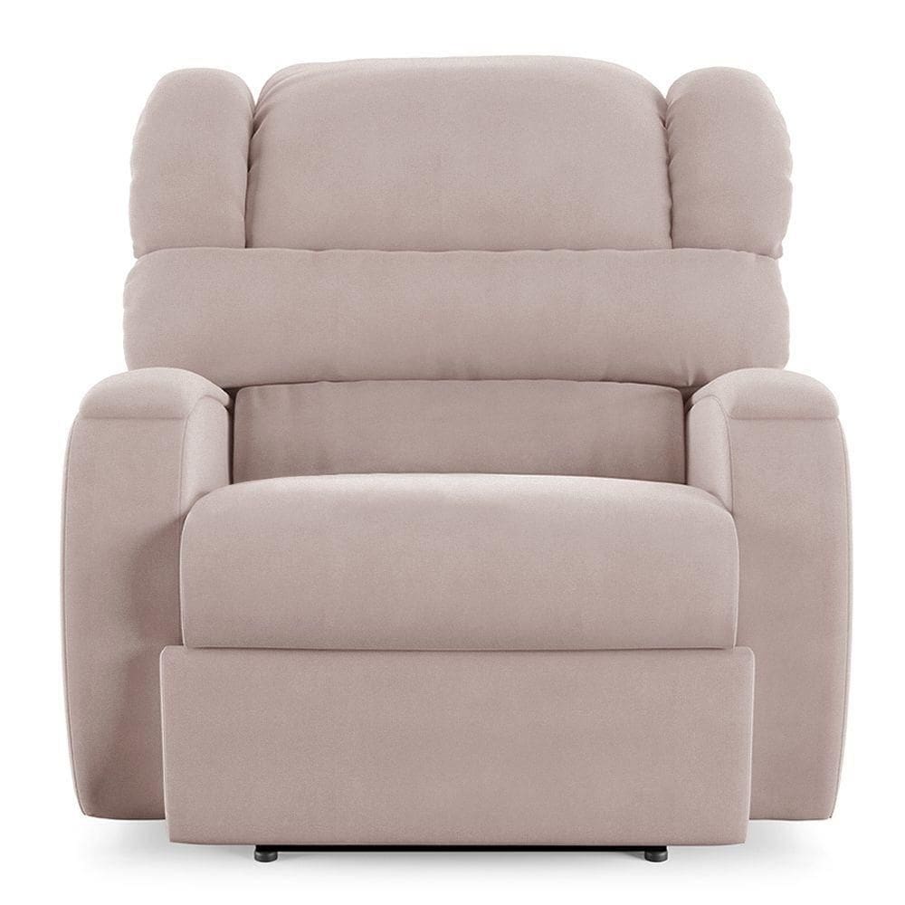 Poltrona Do Papai Sala De Cinema Reclinável Manchester Elétrica Veludo Rosê