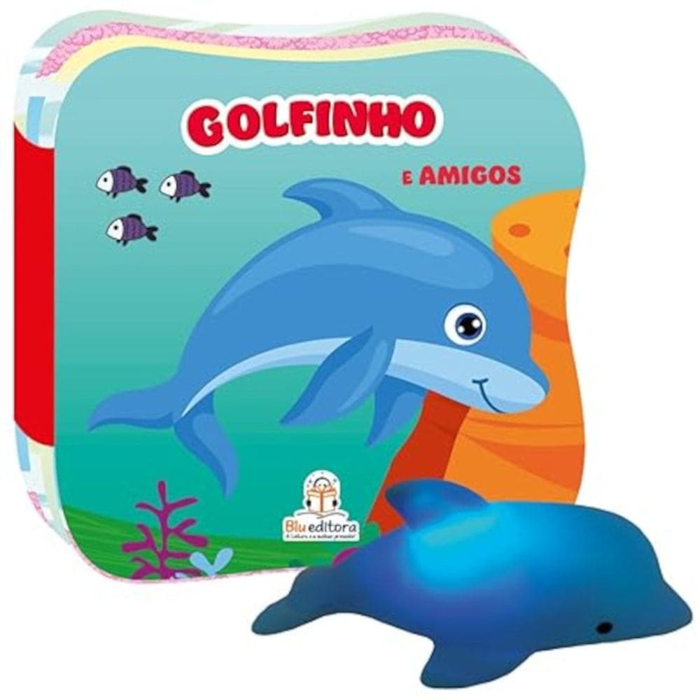 Livro de banho - Conhecendo os animais - Golfinho + bichinho de banho luminoso