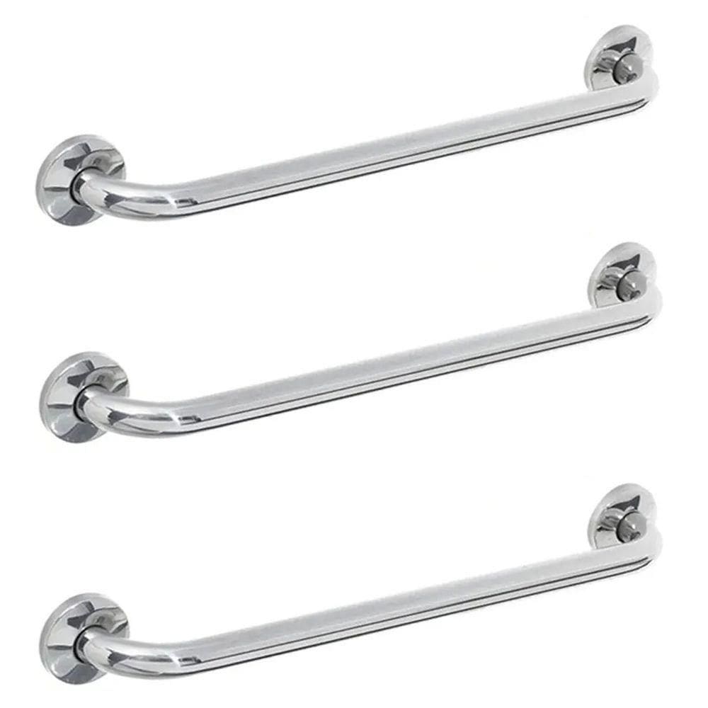 Barra Alça De Apoio 80cm Kit 3 Uni Casa Banheiro Corrimao Box Escada Suporte Idoso Gestante Criança