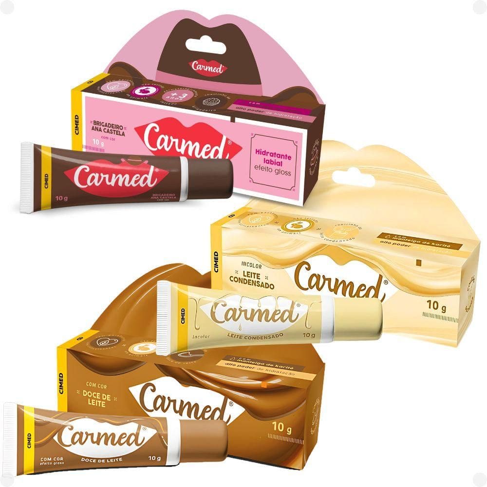 Kit Hidratante Labial Carmed Ana Castela Coleção Docinhos Com 3 10g