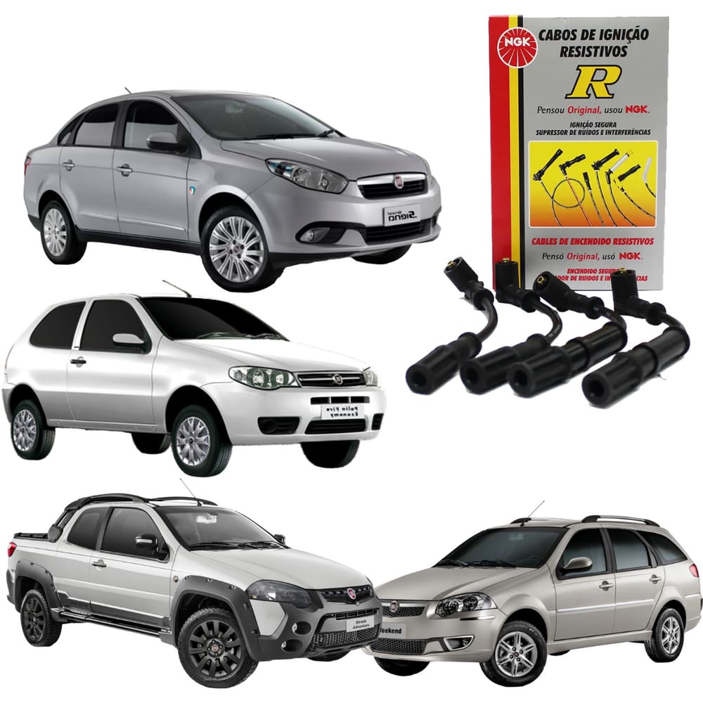 Jogo Cabo Vela Ignição Fiat Siena 1.6 97 A 99 Ngk