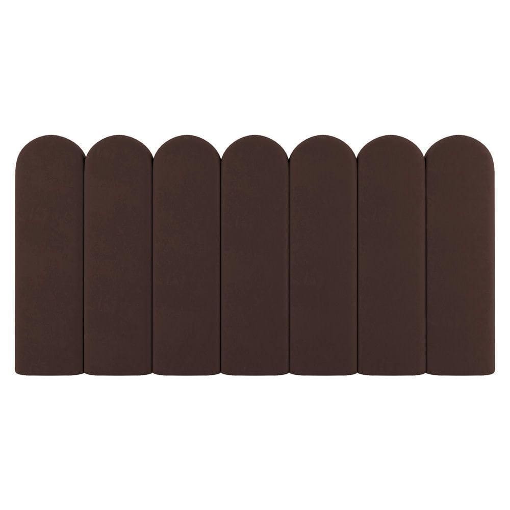 Painel Cabeceira Cama Box Solteiro Lana 90cm Suede Marrom - Abmaza