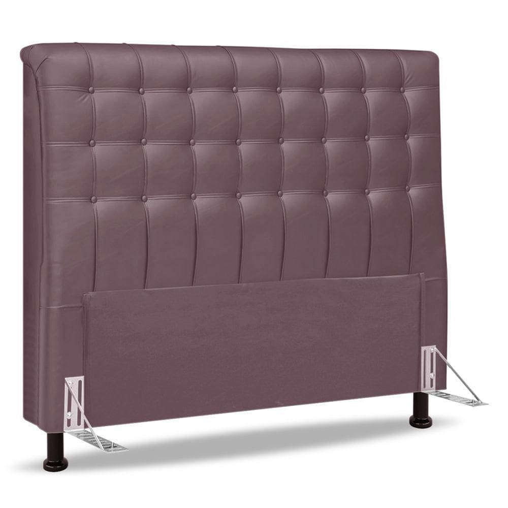 Cabeceira Cama Box Casal King Size Ciara 195cm Botonê Com Frame Veludo Rosê