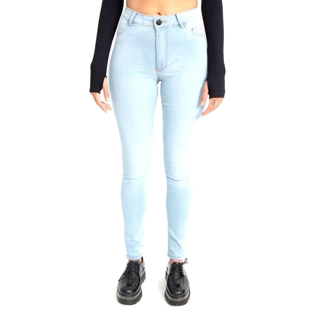 Calça Hot Pant Feminina Skinny Jeans Azul Claro Lady Rock