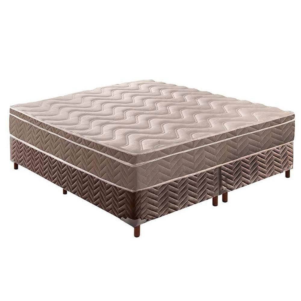 Conjunto Box King: Colchão Anatômico Paropas D33/ Confort Ultra Firme + Base CRC Fantasy Brown(193x203)