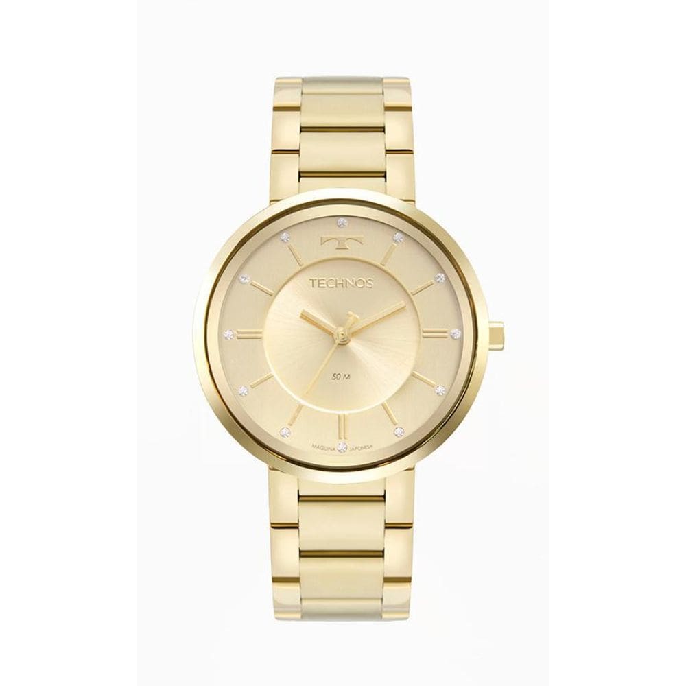 Relogio Technos Feminino Dourado Grande 2035Mxa/1X
