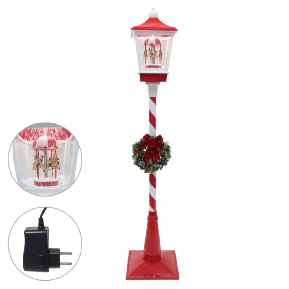 Poste Animdo Cenario C/ Som E Neve 1,84m Vermelho 56956