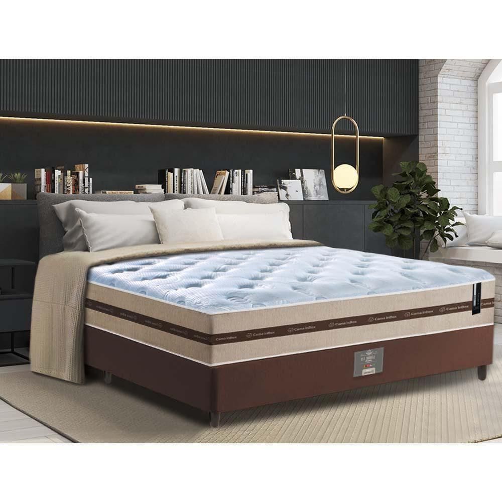 Conjunto Cama Box Casal (colchão + Box) De Molas Cama Inbox Smart Pró 138x188x60 Bege