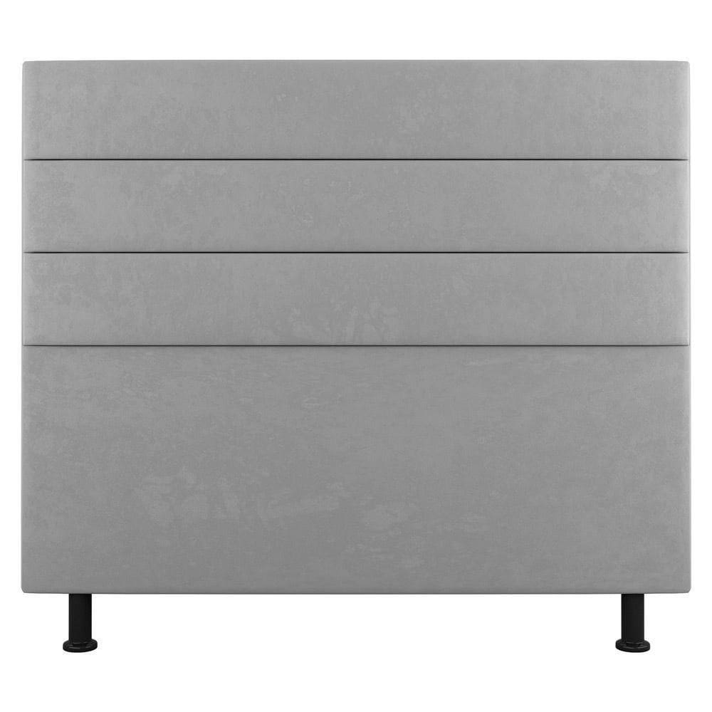 Cabeceira Cama Box Casal Queen Size Malik 160cm Suede Cinza Claro - Abmaza