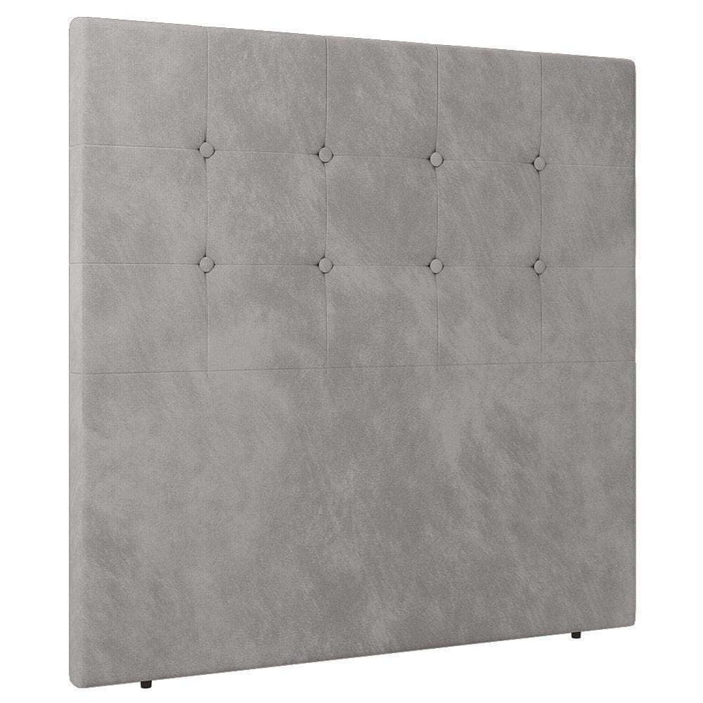 Cabeceira Cama Box Casal King Size Luana 193cm Veludo Prata