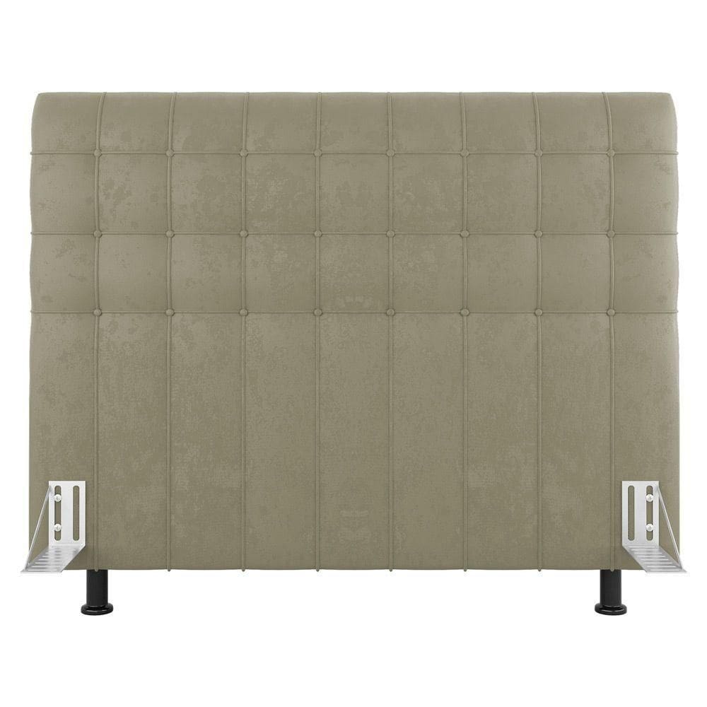 Cabeceira Cama Box Casal King Size Dahlia 195Cm Com Frame Sintético Bege - Abmaza