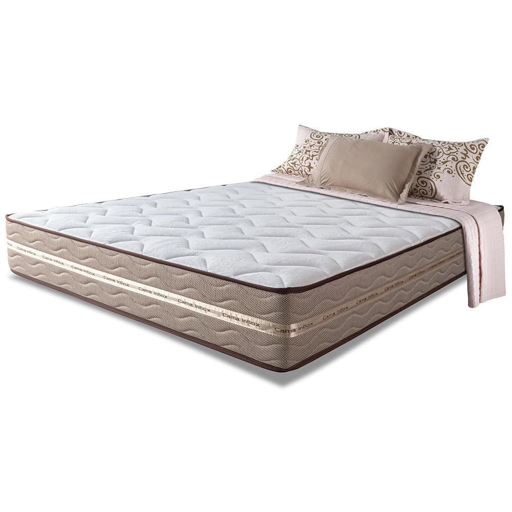 Colchão Super King De Molas Ensacadas 193x203x22 Cama Inbox Smart Gold Bege