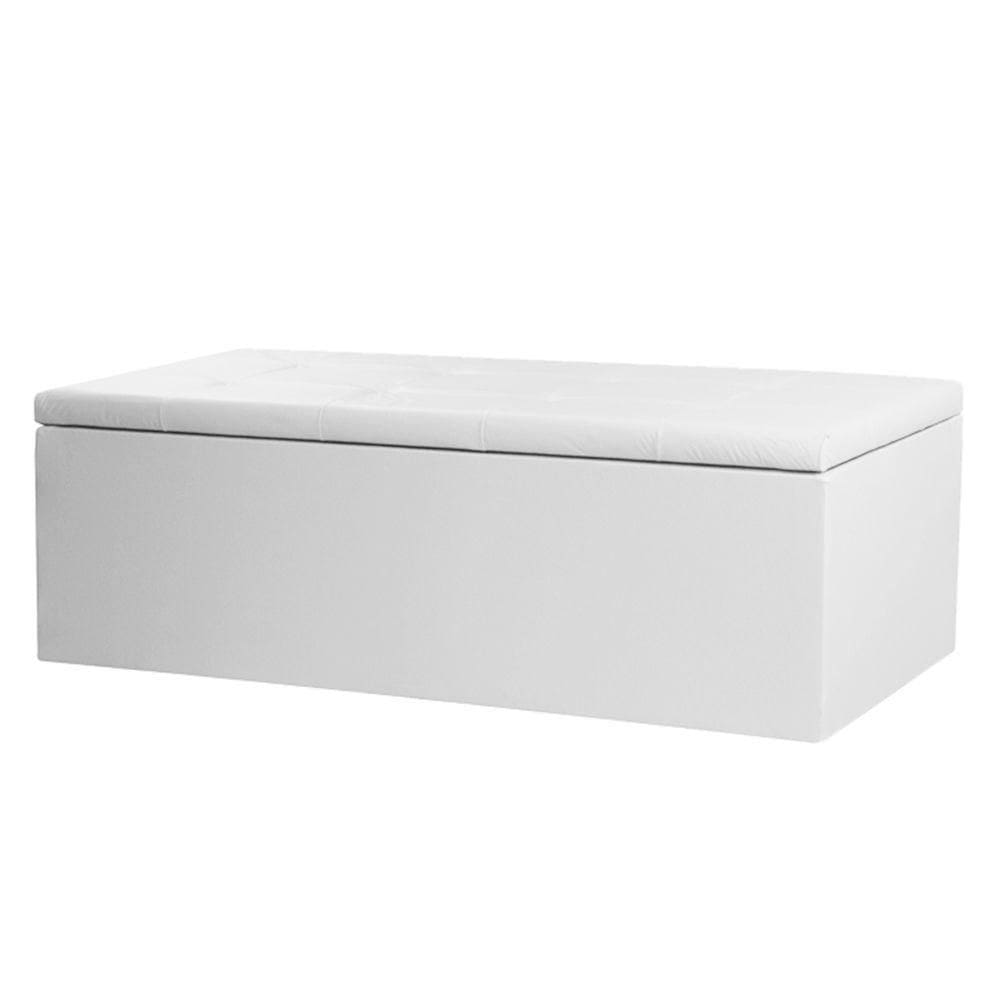 Calçadeira Recamier Baú Queen 1,60m Berlim Corano Branco