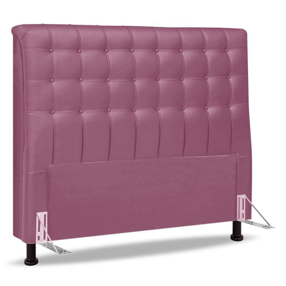Cabeceira Cama Box Casal Ciara 140cm Botonê Com Frame Suede Rosa - Abmaza
