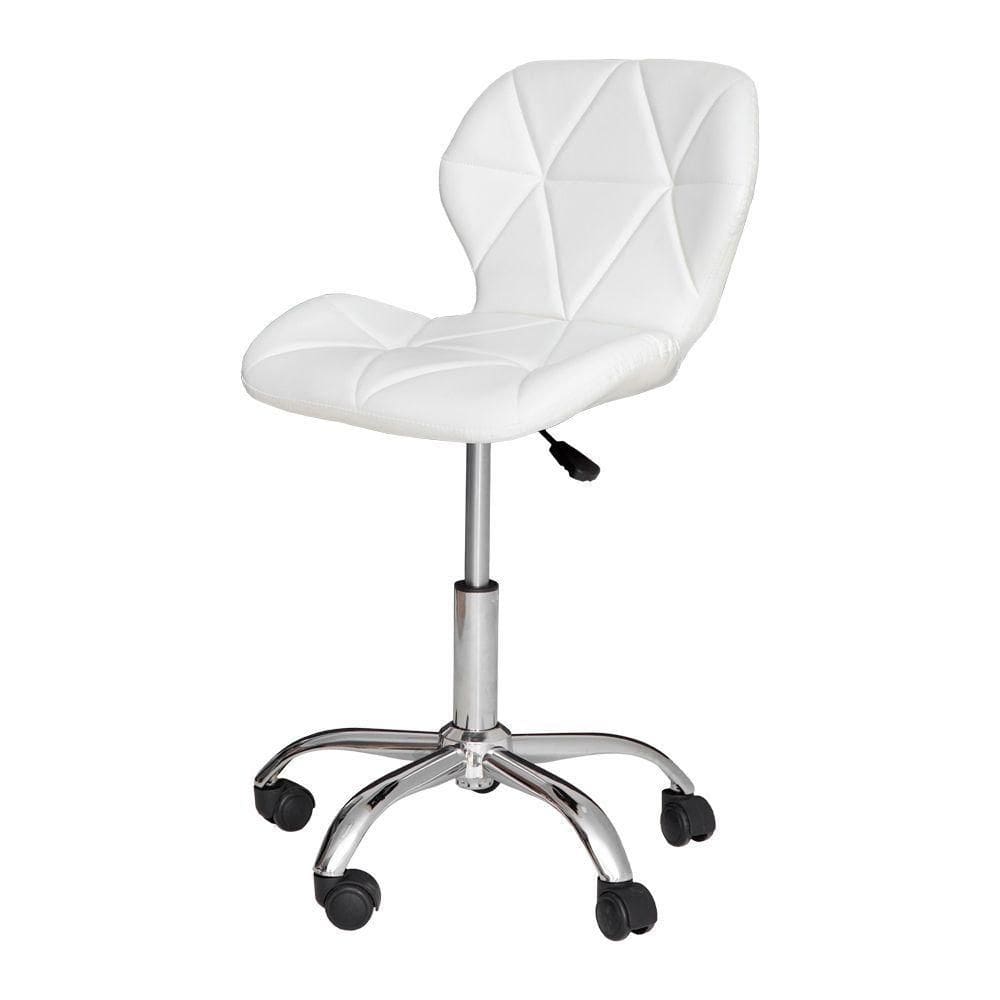 Cadeira Office Eiffel Slim Com Estofado De Couro Sintético Branca
