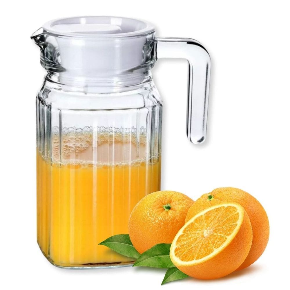 Jarra de Vidro Com Tampa e Alça 500ml Bebidas Suco Transparente