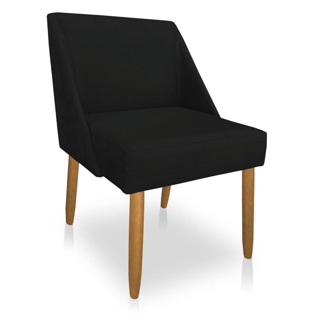 Cadeira Poltrona Juliana Suede Pés Palito Castanho Preto