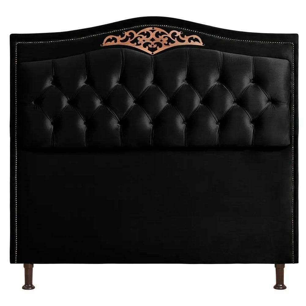Cabeceira Holanda 195cm King Estofada Shop Das Cabeceiras Preto