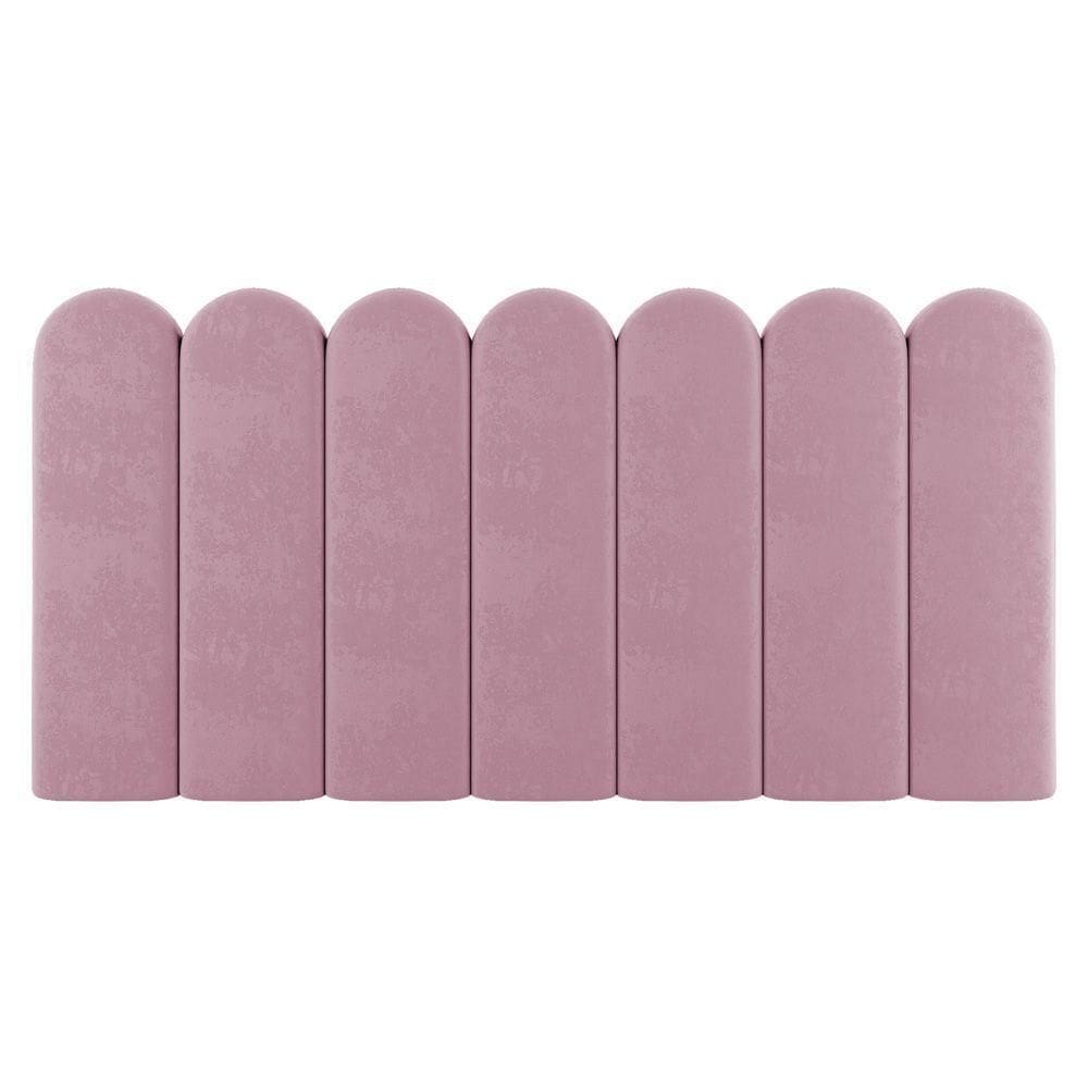 Painel Cabeceira Cama Box Solteiro Lana 90cm Suede Rosê - Abmaza