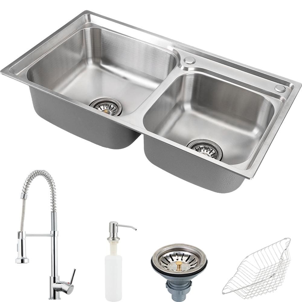 Cuba para cozinha gourmet pia aço inox com acessórios Ticunas s e Torneira monocomando Envira PIngoo.casa