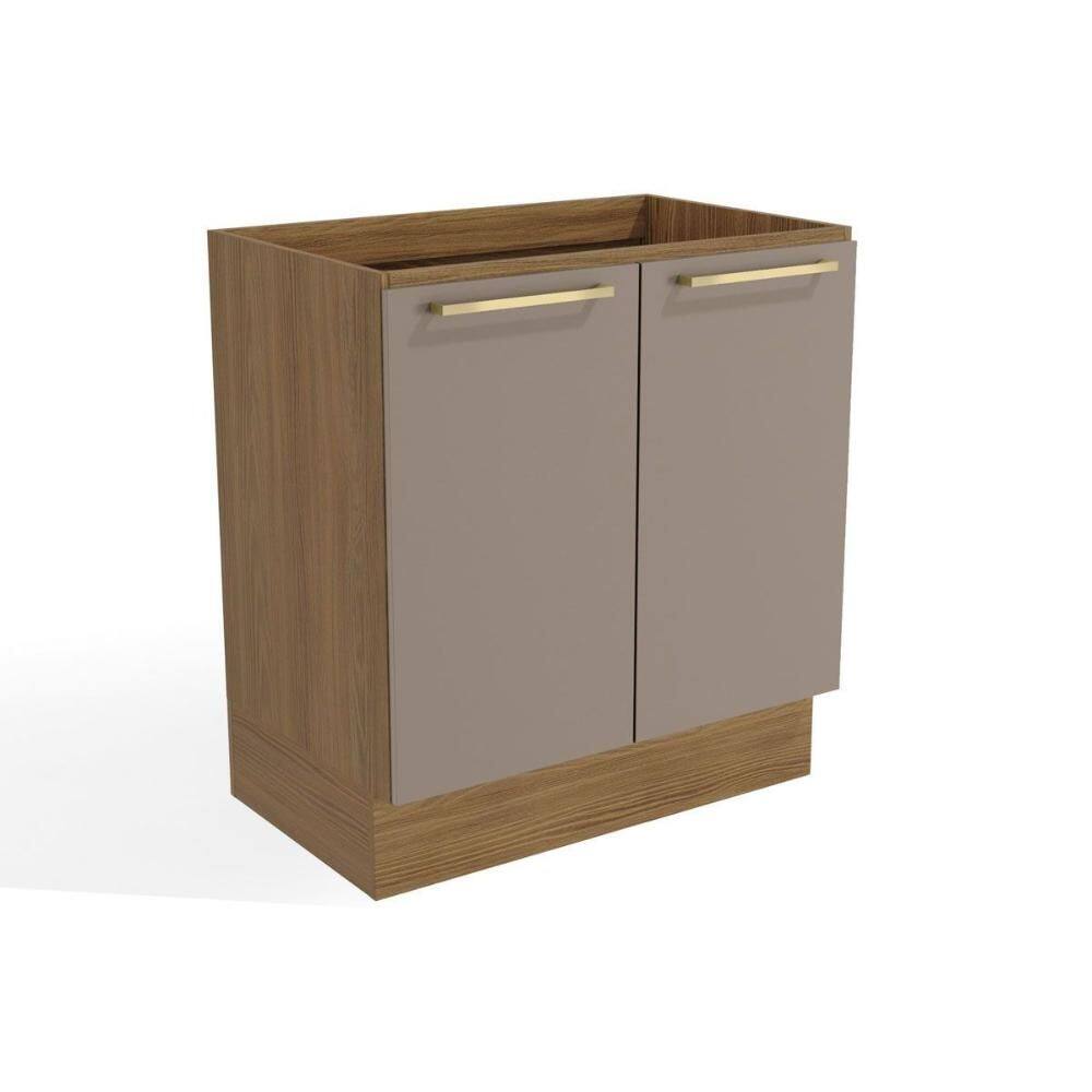 Balcão de Cozinha Modulado Botanic M623 c/ 2 Portas Nogueira/Fendi - Kappesberg