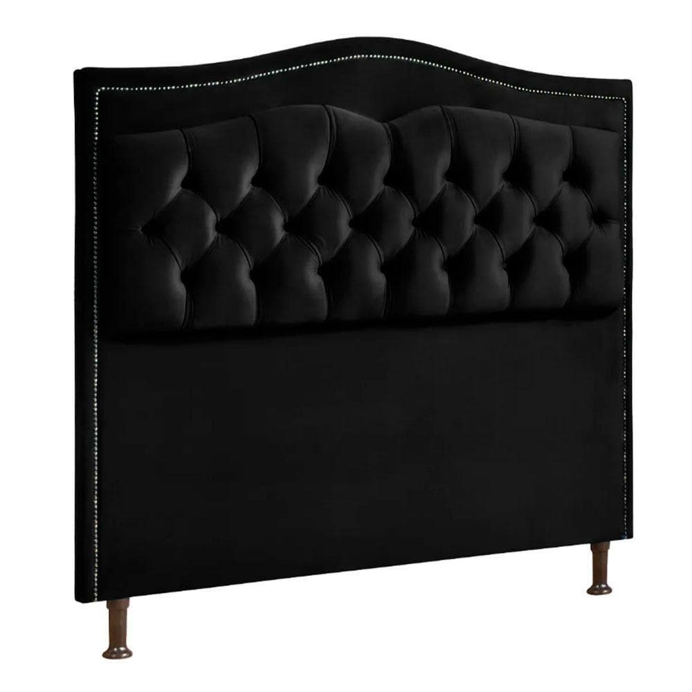 Cabeceira Estofada Holanda 1,60 2.0 Queen Shop Das Cabeceiras Preto
