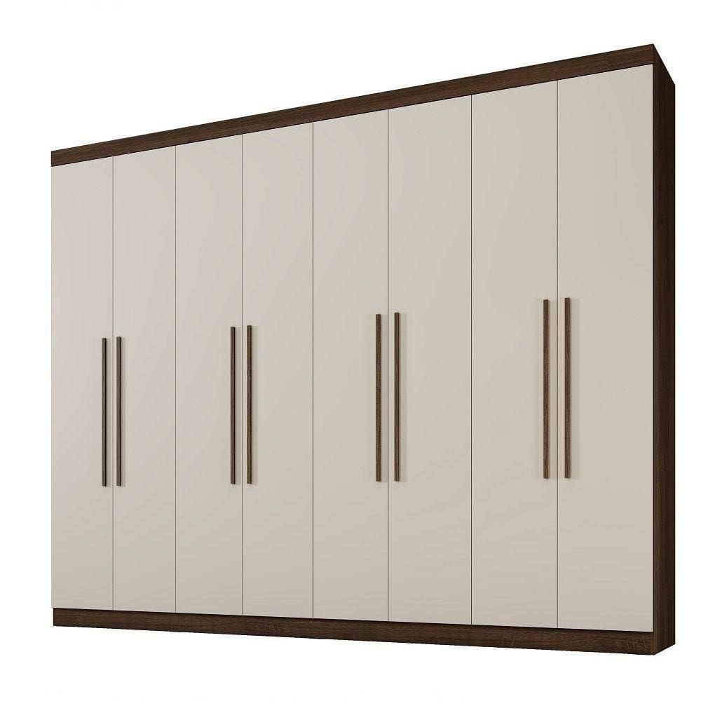 Guarda Roupa 8 Portas New Premium Benetil Imbuia/Off White