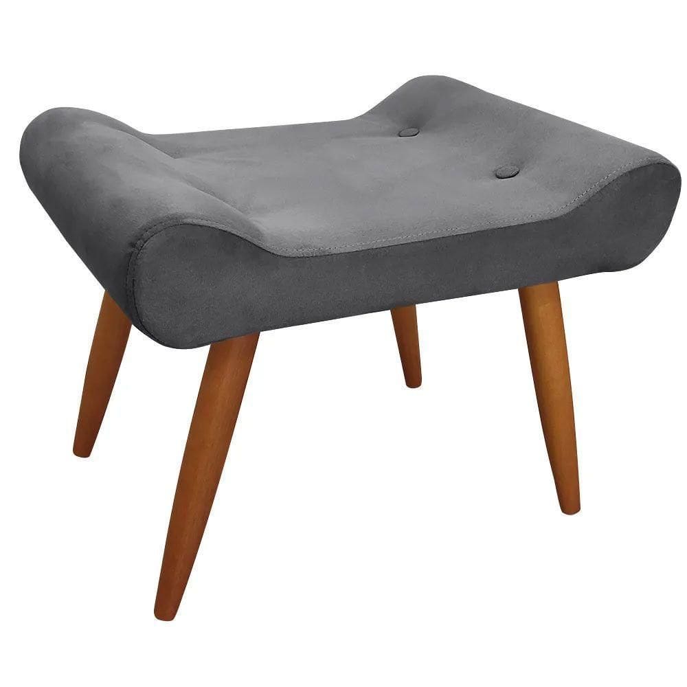 Puff Decorativo Lara Sued Speciale Home Chumbo