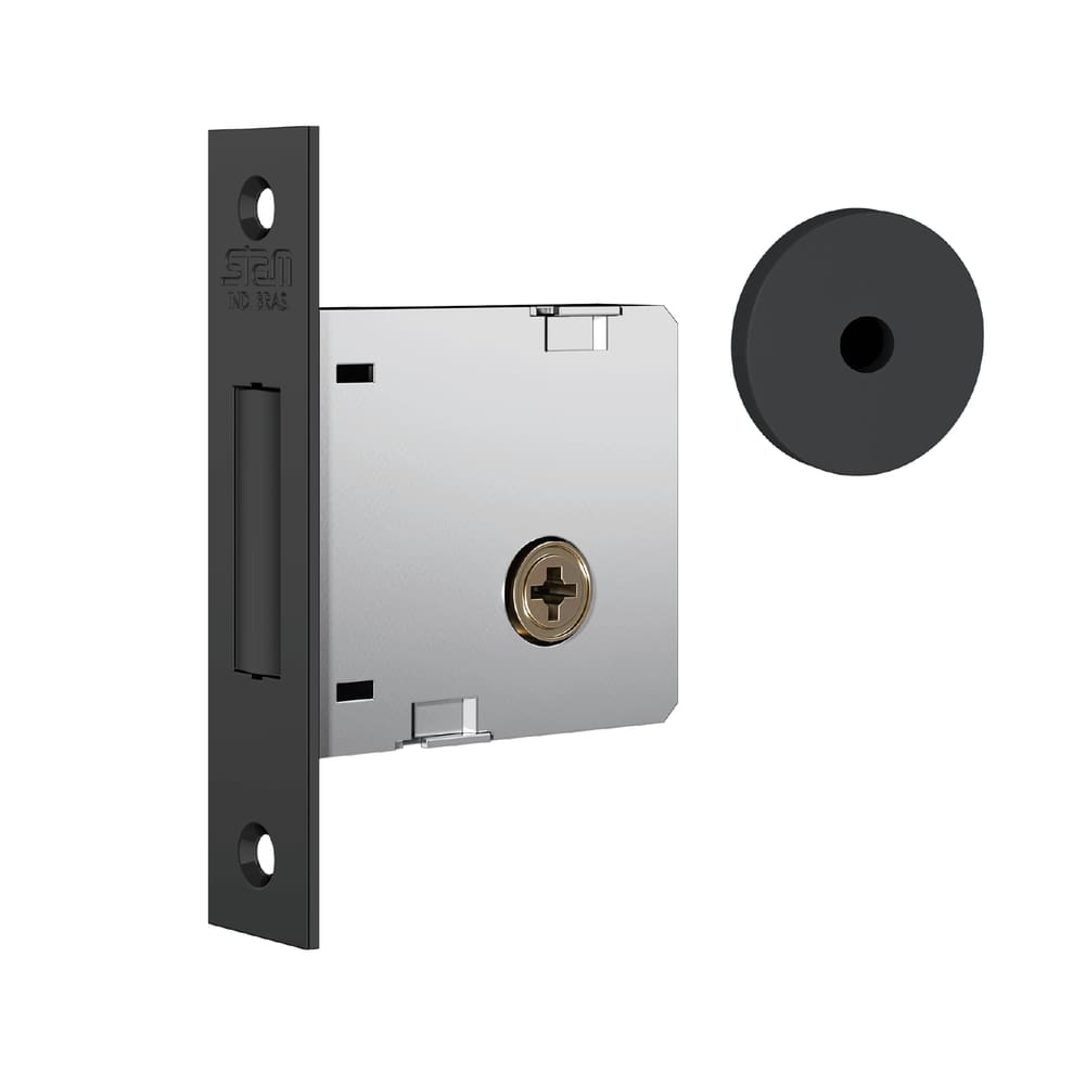 Fechadura Auxiliar Tetra 1004 Preto Stam Preto