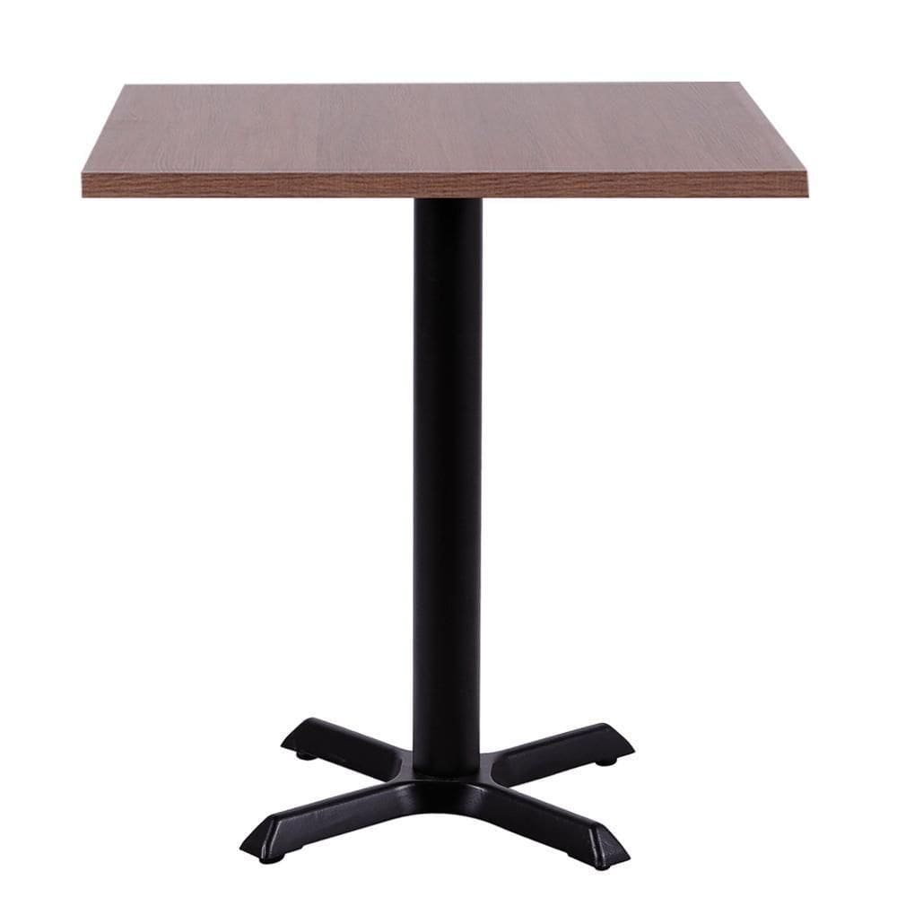 Mesa ômega Em Ferro Preto Pintura 74 Cm (altura) Com Tampo Em Mdp Quadrado 80 Cm Imbuia