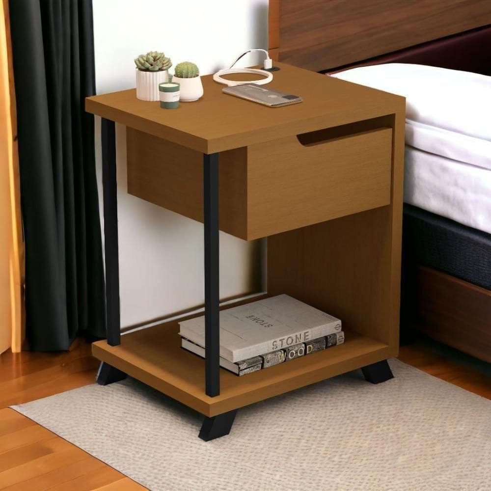 Mesa De Cabeceira Moderna Jb 1010 Nature Bechara