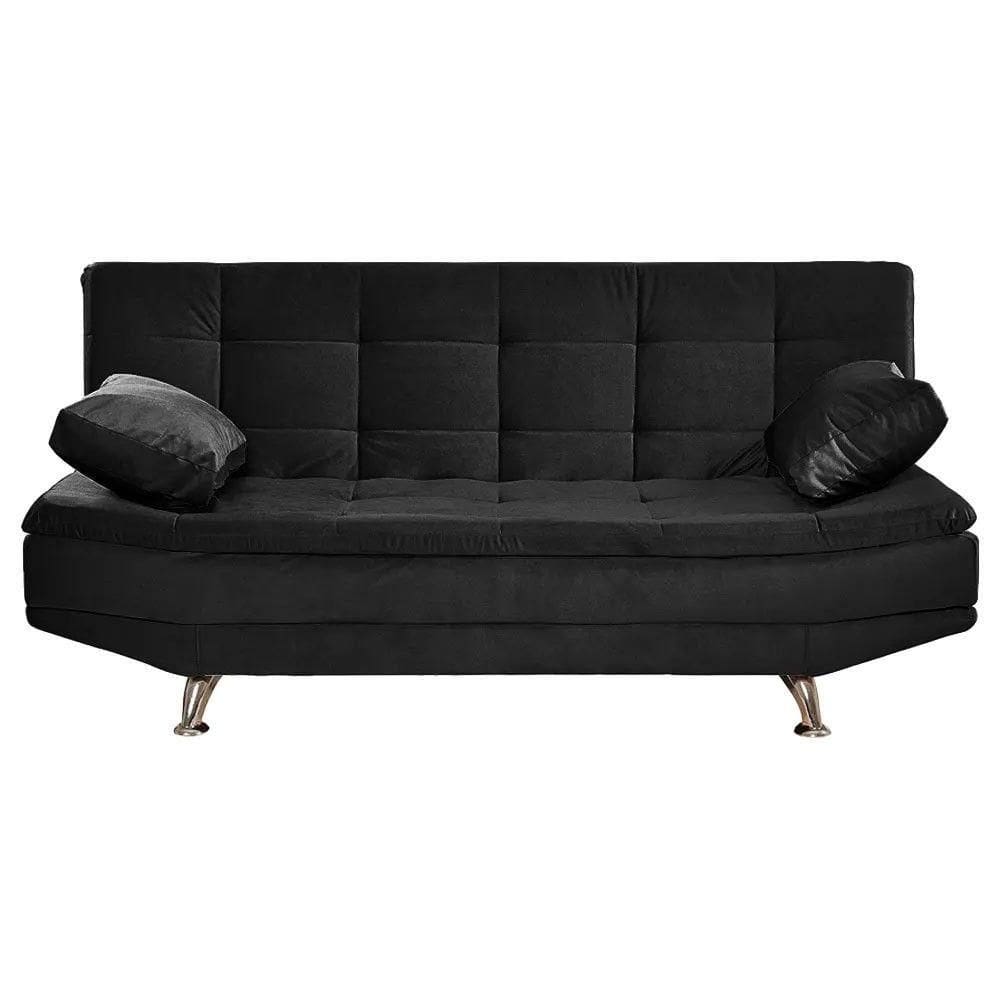 Sofá Cama Valencia 3 Lugares Preto Shop Das Cabeceiras Preto