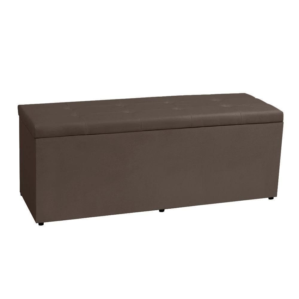 Calçadeira Recamier Baú Queen 1,60m Berlim Suede - Pallazio Cor Marrom
