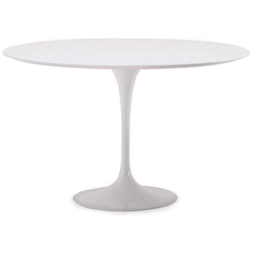 Mesa De Jantar Tulipa Saarinen Redonda 160 Cm Tampo Laqueado Cores Branco