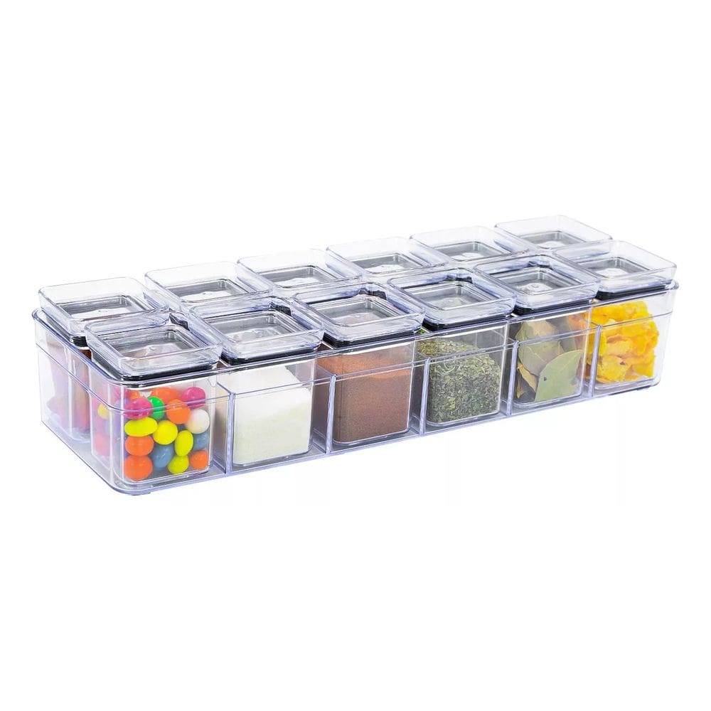 Kit Organizador Porta Condimentos Com 13 Pecas Lumini Paramount