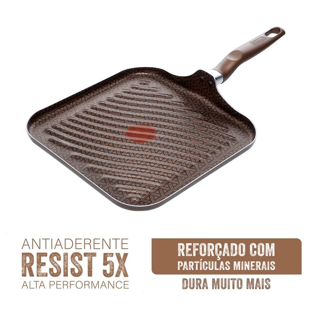 Grill Quadrado Rochedo Expert Chocolate 27cm