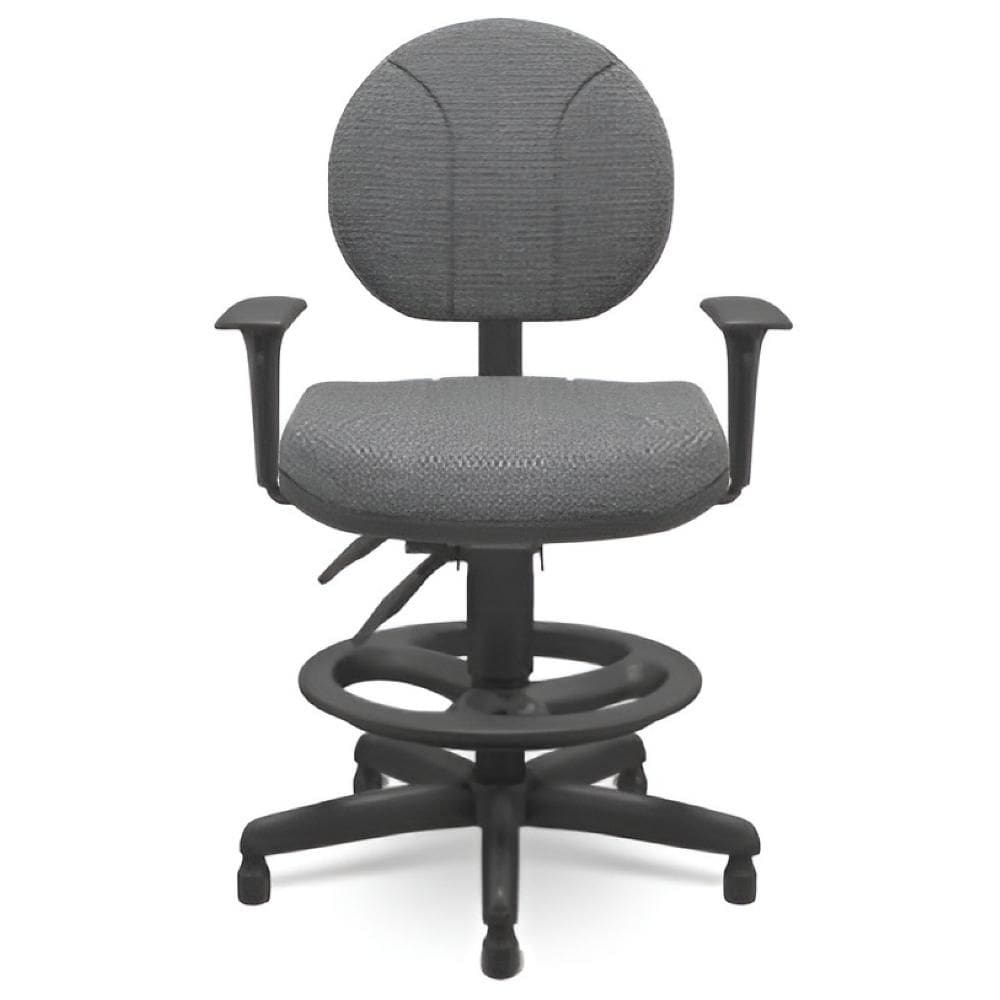 Cadeira Caixa Executiva Ergonomica Back System Tecido Cinza Plaxmetal