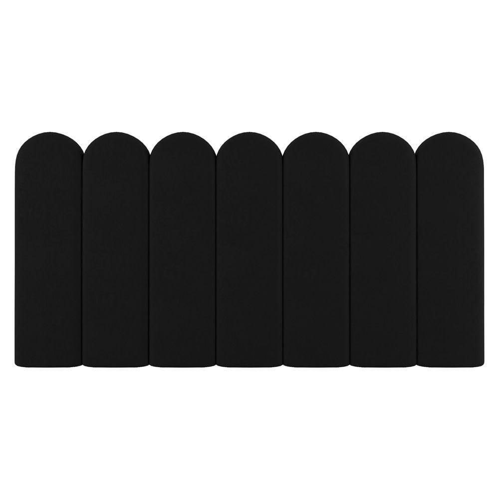 Painel Cabeceira Cama Box Casal Lana 140cm Sintético Preto - Abmaza