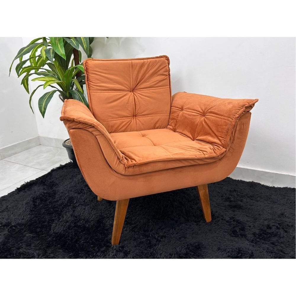 Poltrona Decorativa Opala– Terracota Veludão