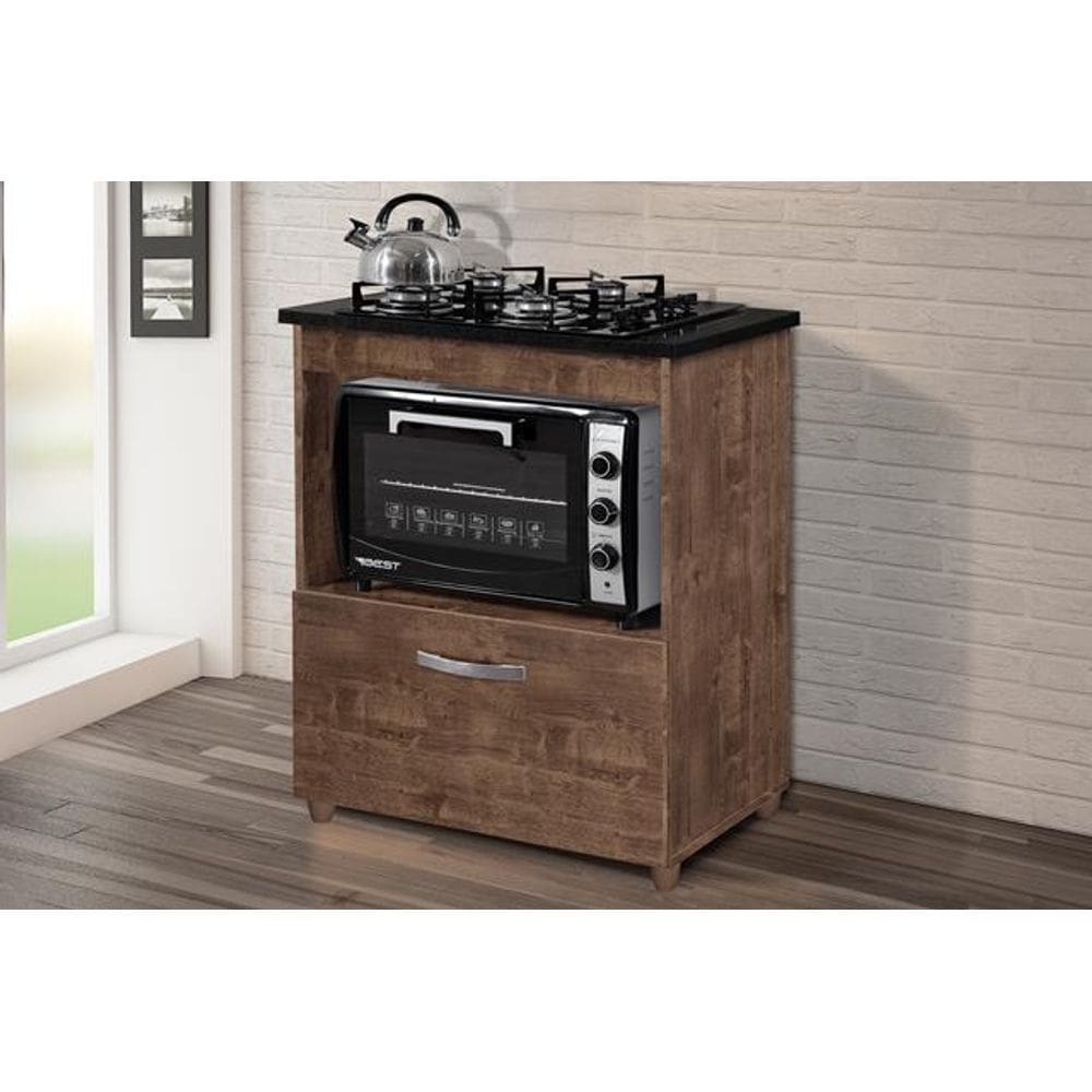 Balcão para Cooktop 5 bocas  Salvia- Ipe
