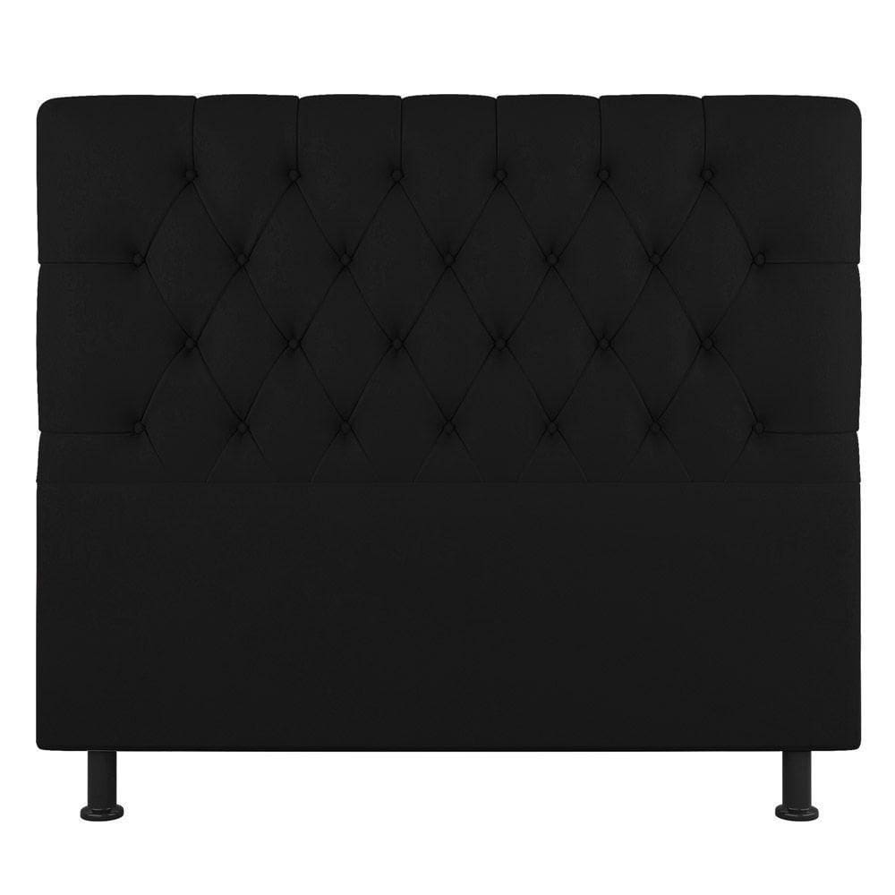 Cabeceira Cama Box Solteiro Nice 90cm Linho Preto - Abmaza