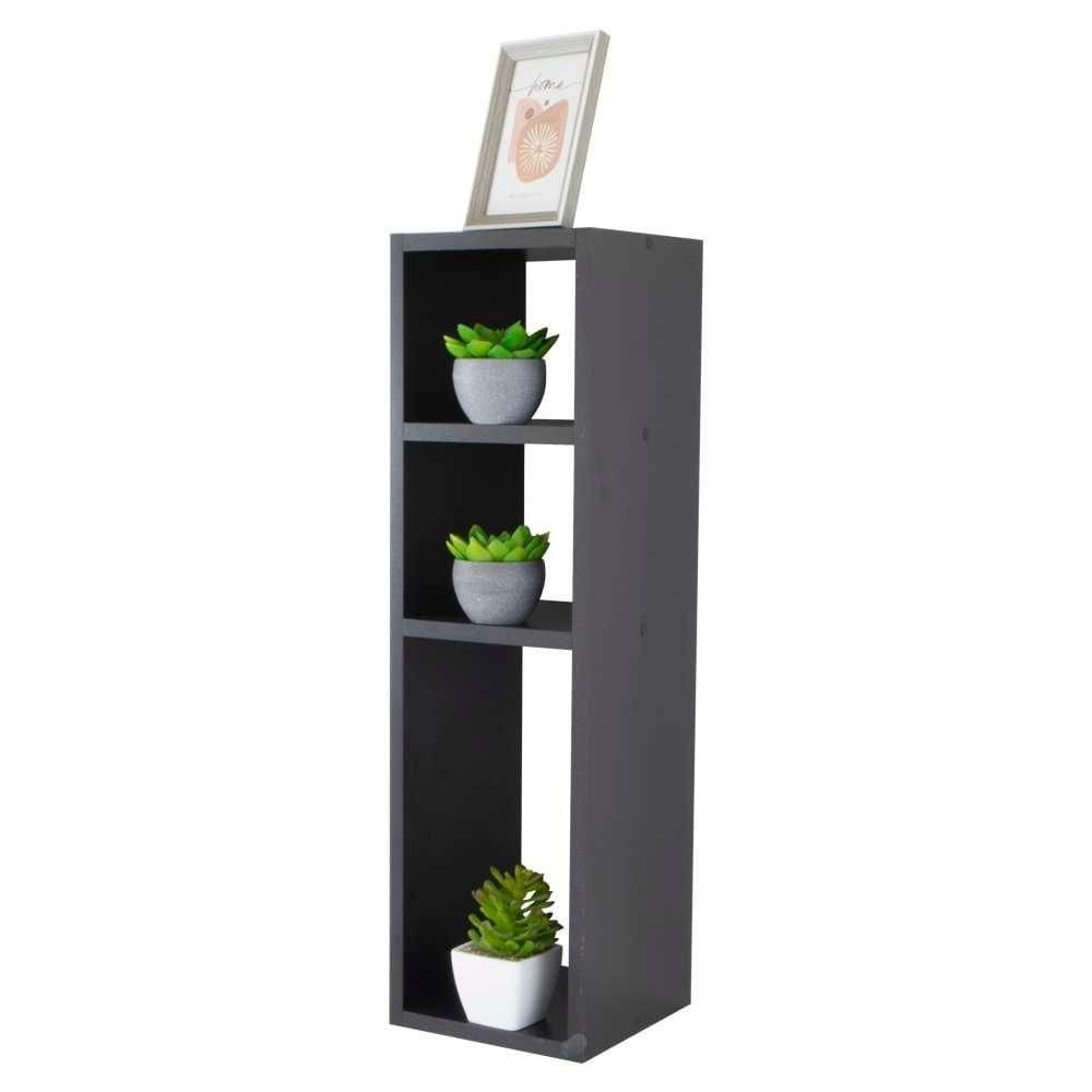 Mesa De Cabeceira Com Nichos Preto Cama Solteiro Quarto Sala70cm