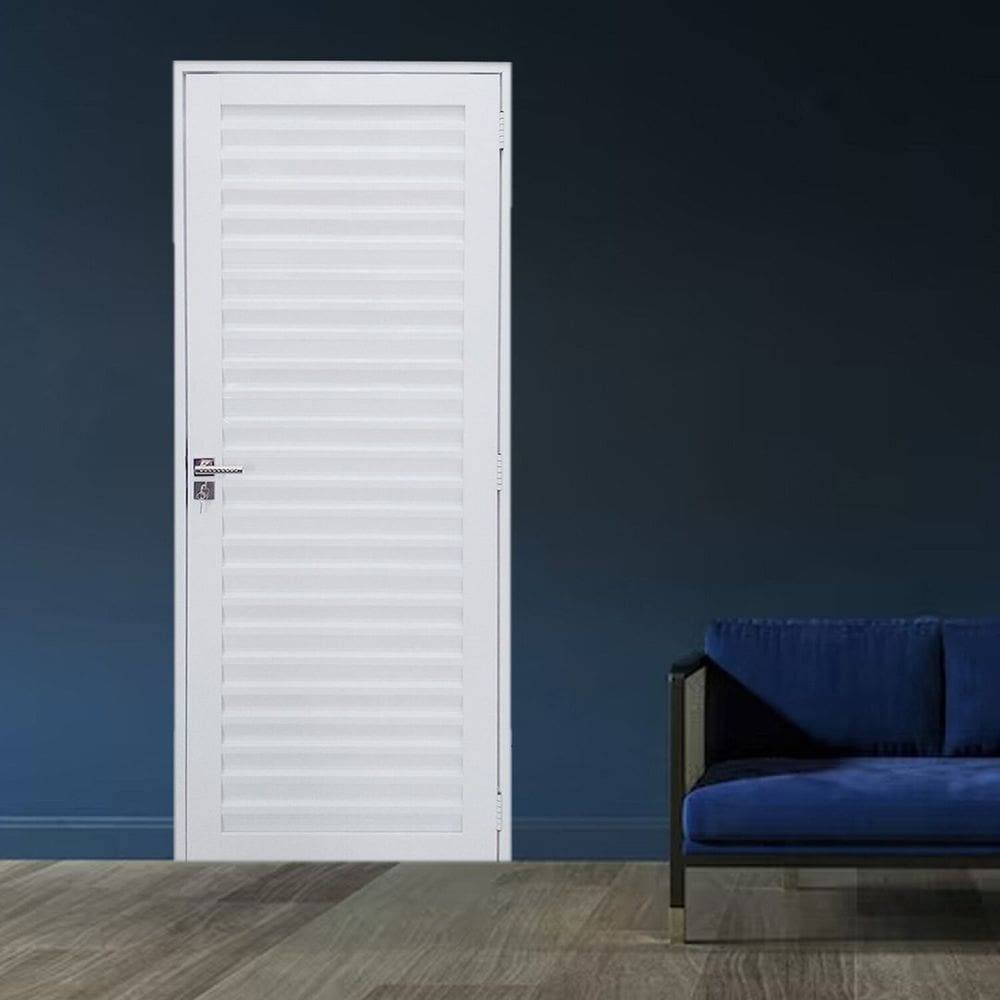 Porta Palheta de Alumínio 210 X80cm Linha 30 Lado Direito Branco