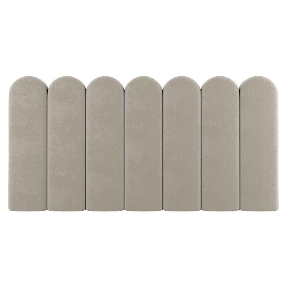 Painel Cabeceira Cama Box Solteiro Lana 100cm Suede Bege - Abmaza