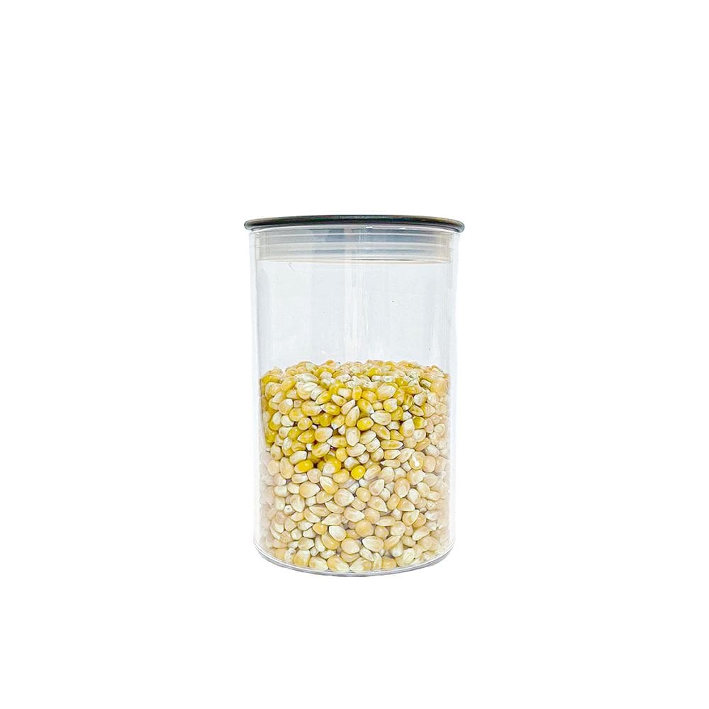 Pote Organizador 1000ml Dispensa Alimentos Fechamento Hermético Design Clássico Cozinha Tampa Preta