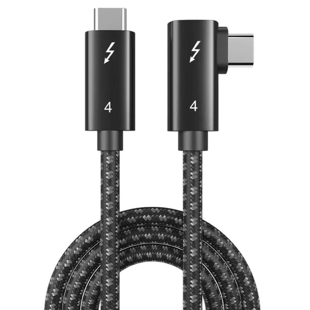 Cabo USB-C Thunderbolt 4 40Gbps 90° 8K 60Hz PD 100W 2 Metros