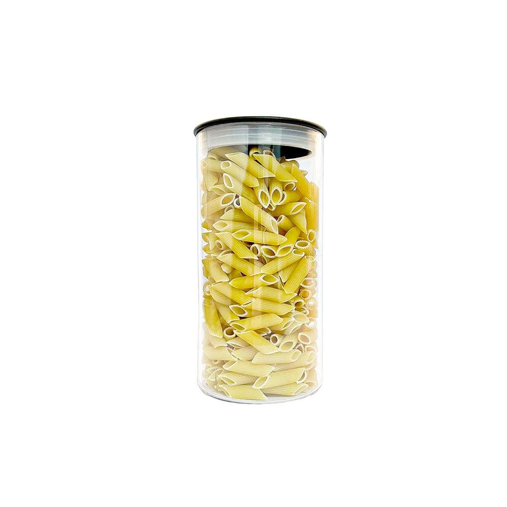 Pote Organizador 1400ml Dispensa Alimentos Fechamento Hermético Design Clássico Cozinha Tampa Preta